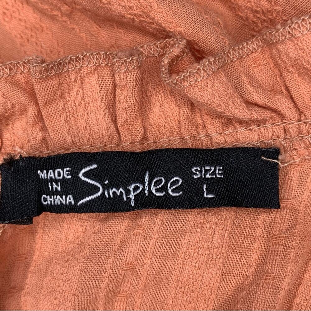 Simplee Summer Dress Sleeveless Rusty Orange Size L Looks Like S - Picture 11 of 13